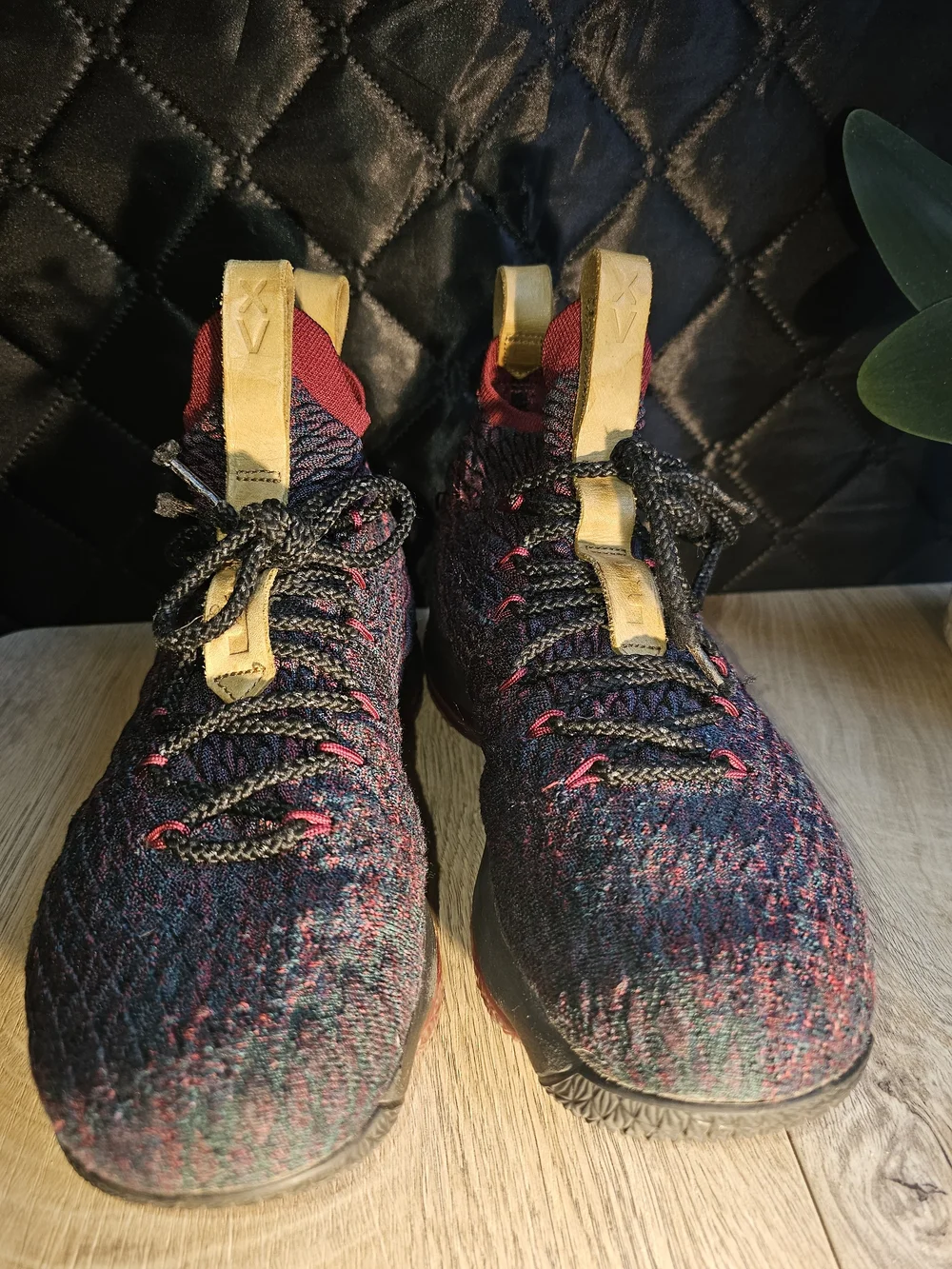 Nike Kids Multicolor Knit Basketball Shoes with Yellow Pull Tabs